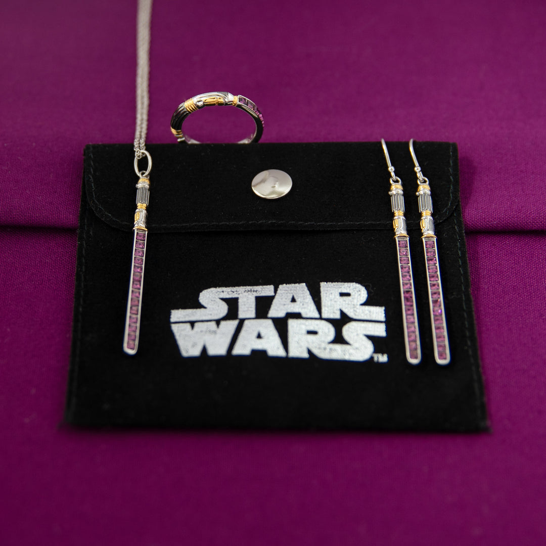 Star Wars X RockLove Mace Windu Crystal Lightsaber Ring