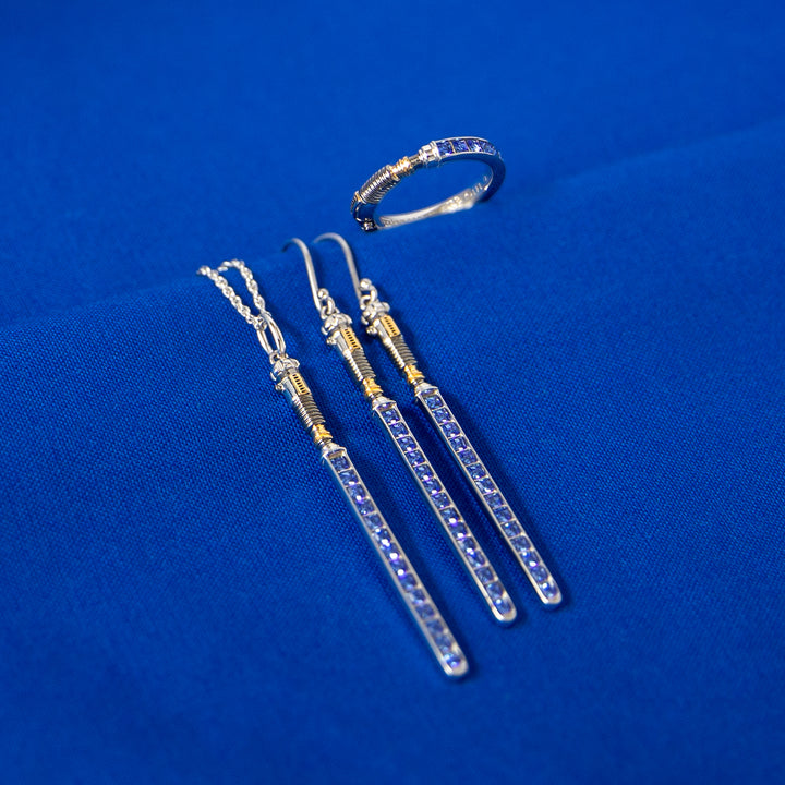 Star Wars X RockLove Obi-Wan Kenobi Crystal Lightsaber Earrings