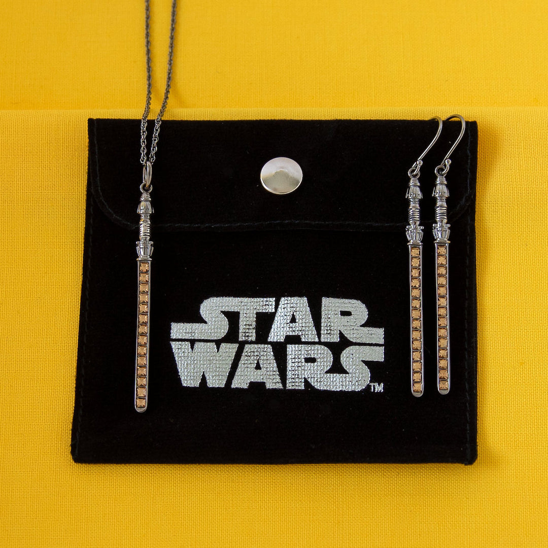 Star Wars X RockLove Rey Crystal Lightsaber Earrings