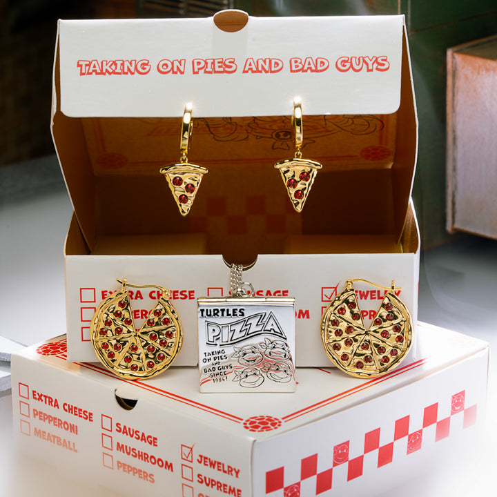 Teenage Mutant Ninja Turtles X RockLove Pizza Slice Mini Hoop Earrings