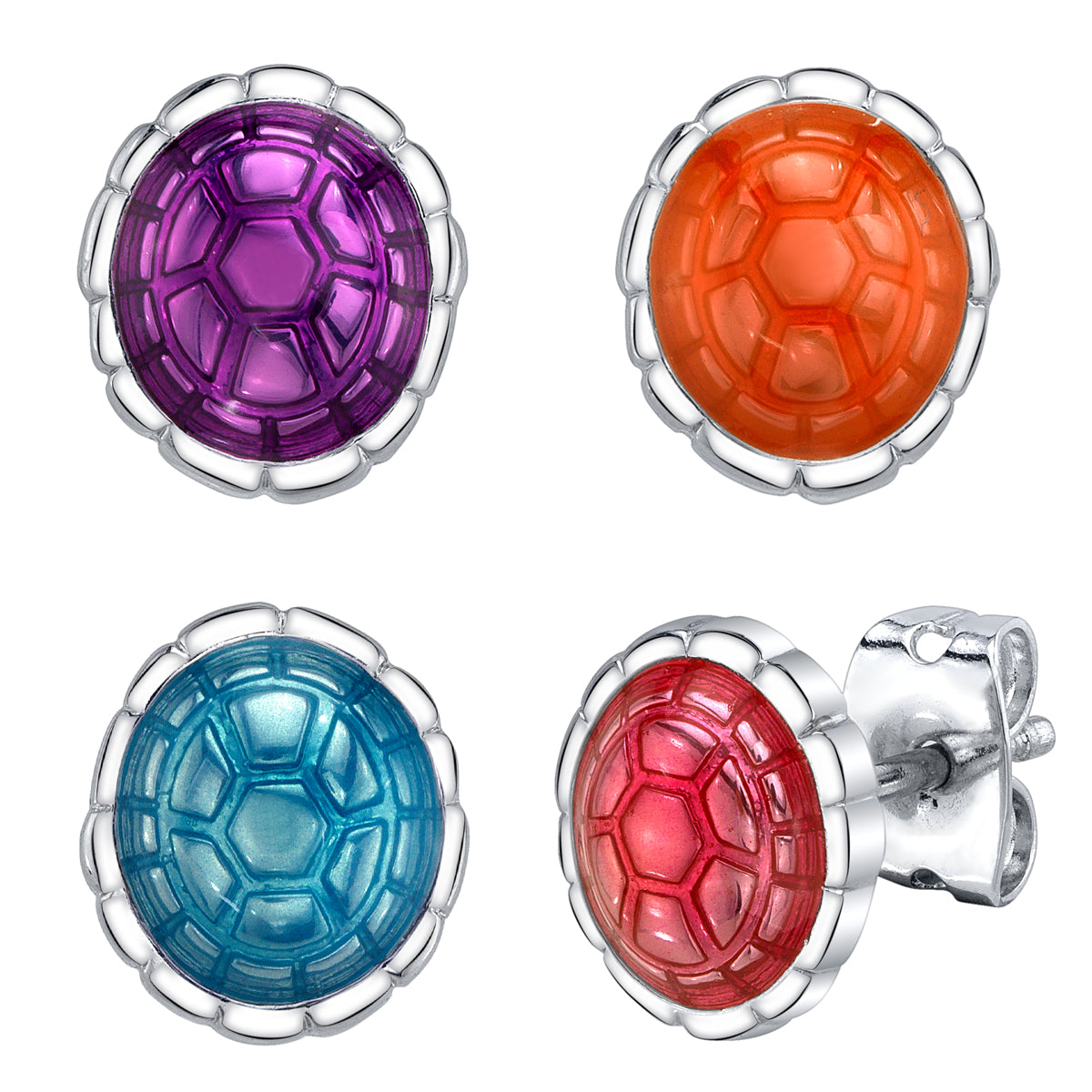 アクセサリー Neorockaluv Teenage Mutant Ninja Turtles X RockLove Shell Stud Earrings Set