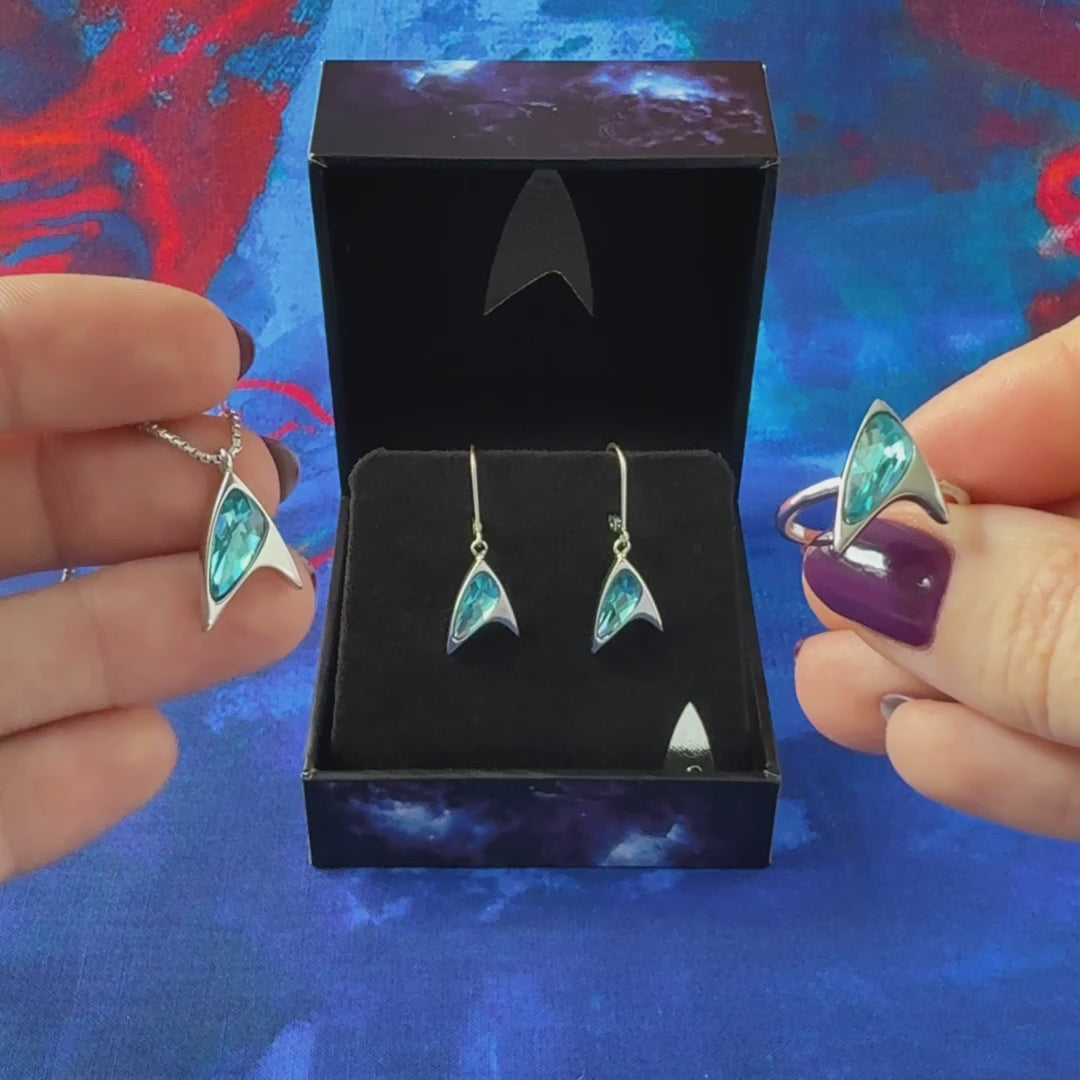 Star Trek X RockLove Blue Crystal Delta Pendant