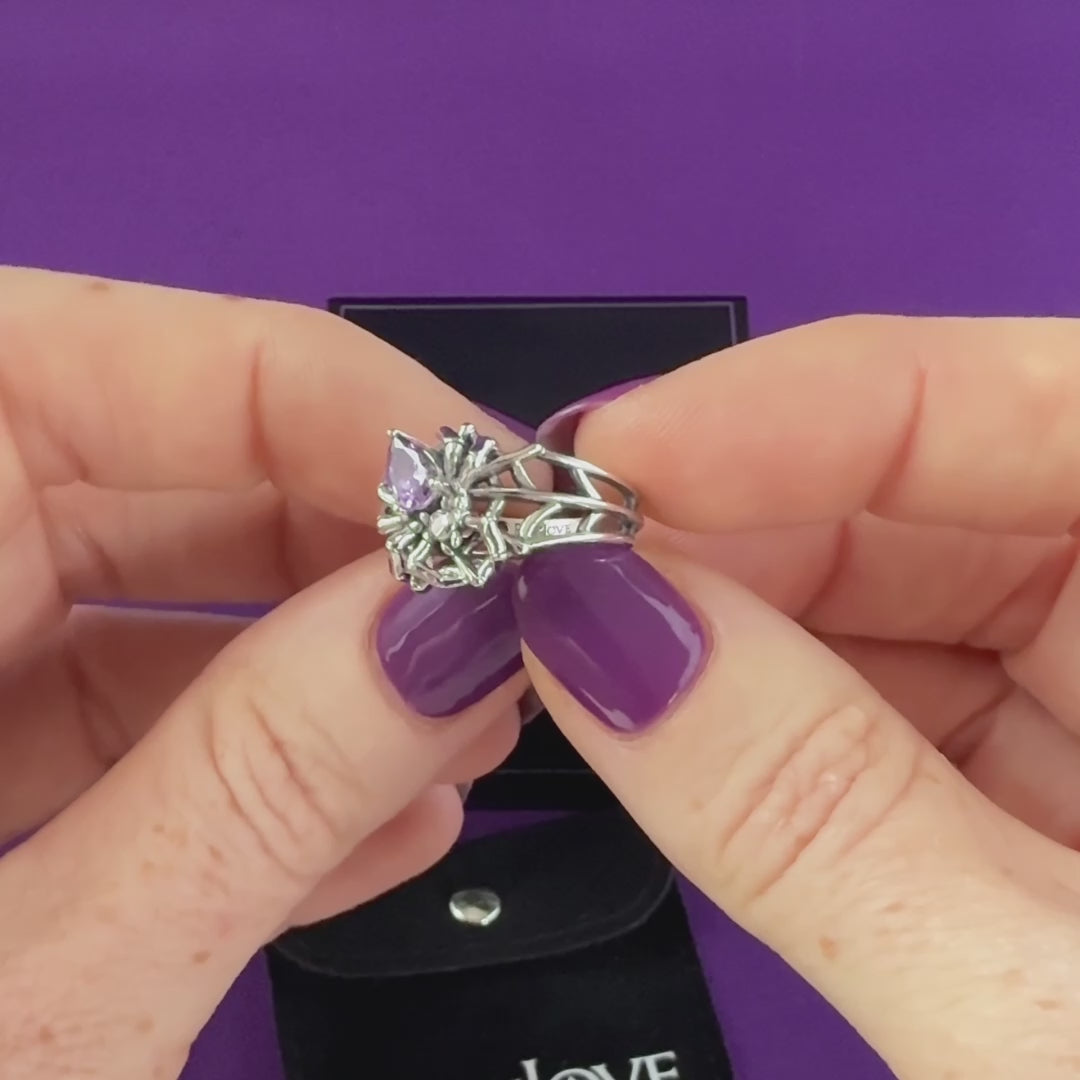 RockLove Boo-Tique Spinning Spider Ring