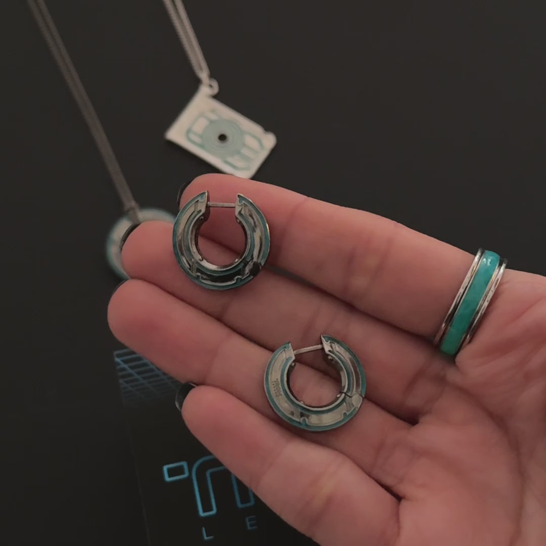 Disney X RockLove TRON LEGACY Flynn Identity Disc Earrings