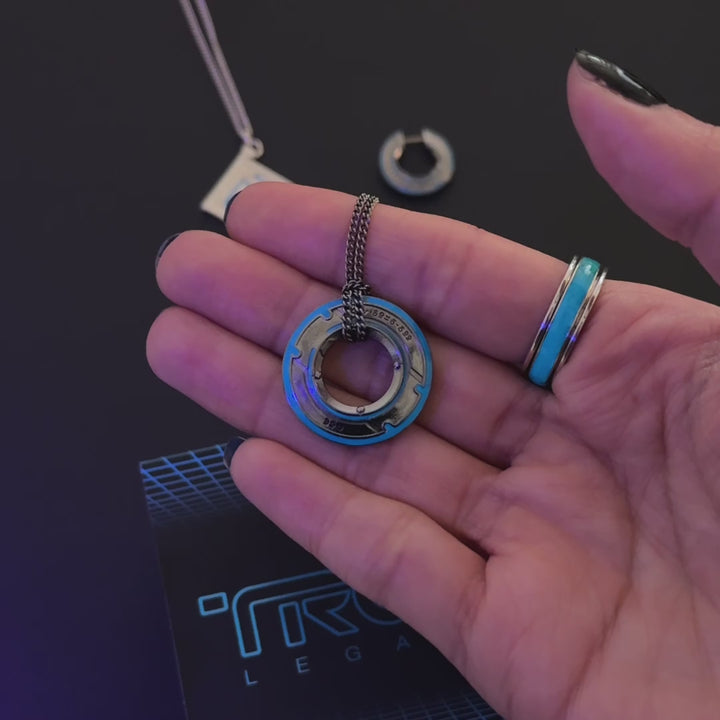 Disney X RockLove TRON LEGACY Flynn Identity Disc Necklace