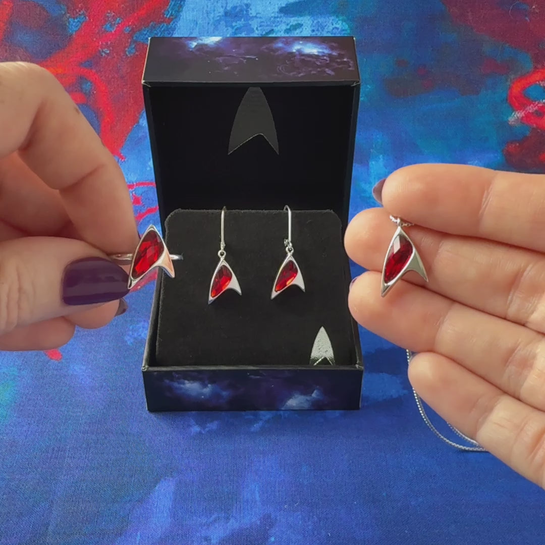 Star Trek X RockLove Red Crystal Delta Pendant