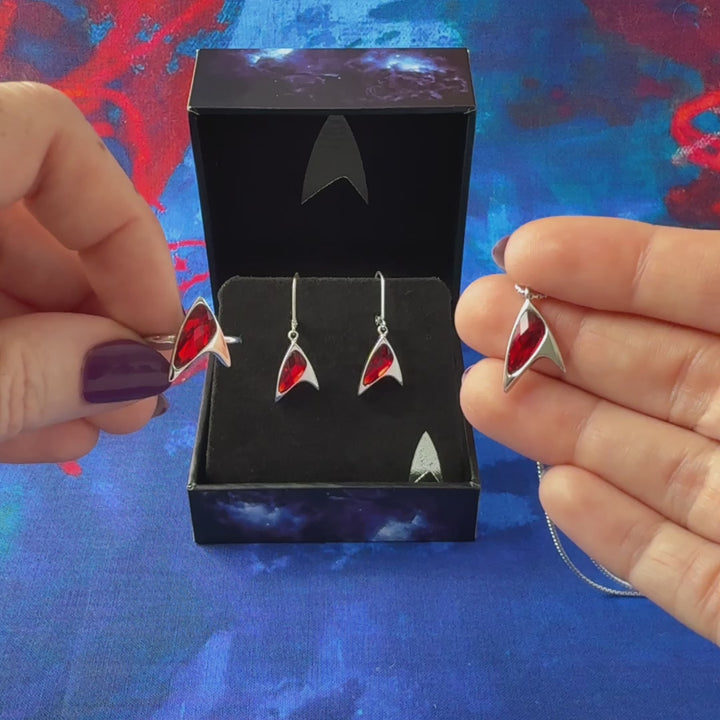 Star Trek X RockLove Red Crystal Delta Pendant