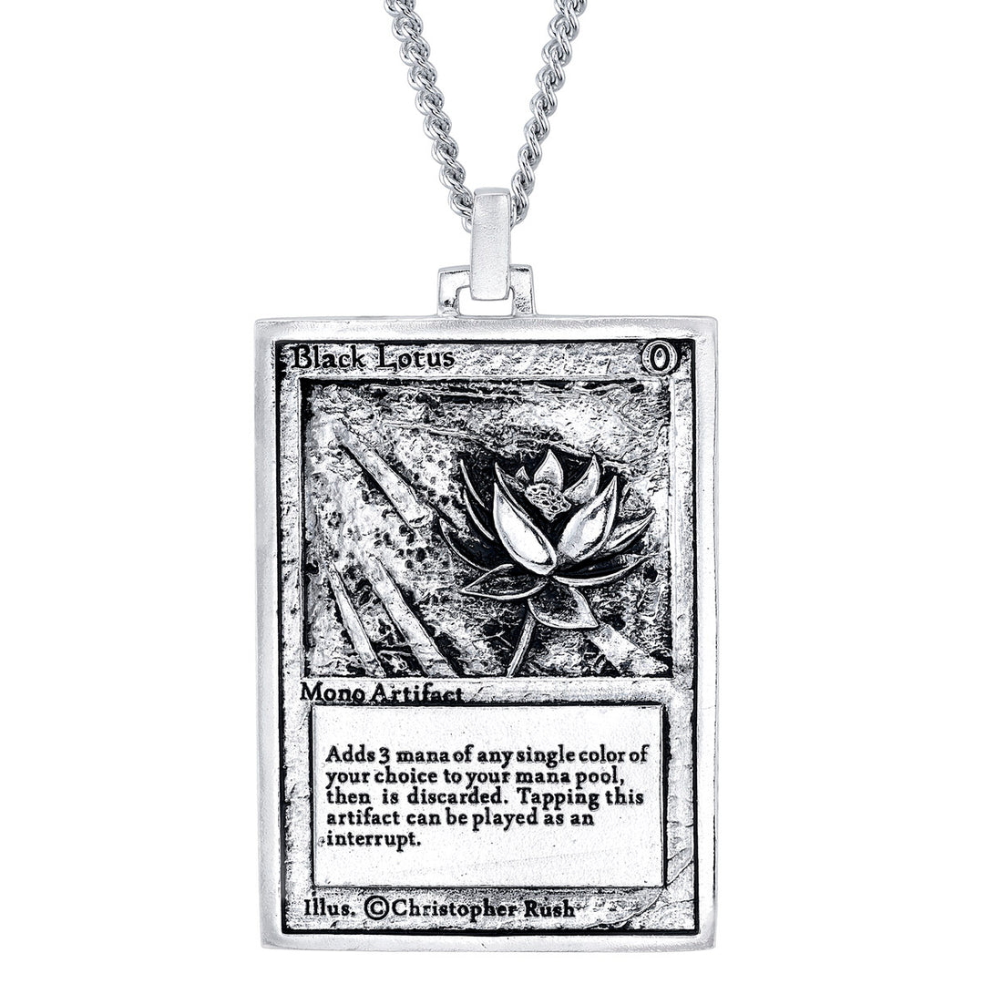 Magic: The Gathering Necklace Black Lotus Miniature Card - RockLove Jewelry Magic: The Gathering Necklace Black Lotus Miniature Card - RockLove Jewelry