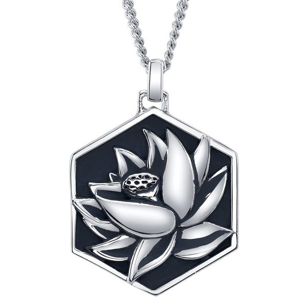★ラッフルドメダリオン Ruffuled Medallion ノルディックウェア 01_BlackLotusHexagonNecklaceFr