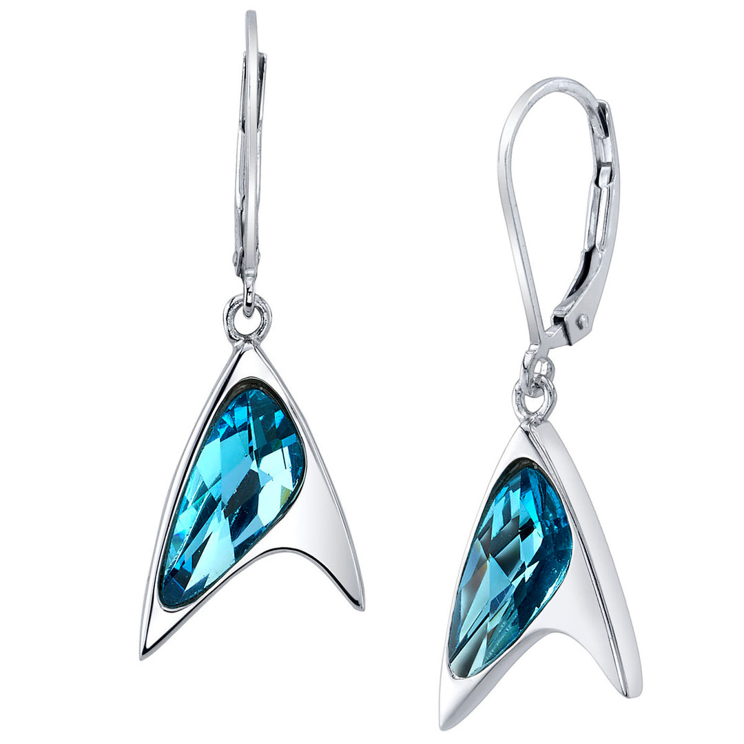 Star Trek X RockLove Blue Crystal Delta Earrings