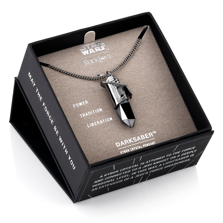 Star Wars X RockLove Darksaber Kyber Crystal Necklace