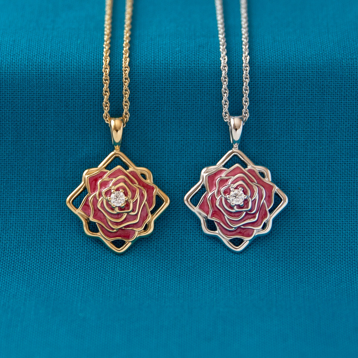 beauty:beast メタルペンダント Disney X Rocklove BEAUTY AND BEAST Necklace with Adjustable Chain