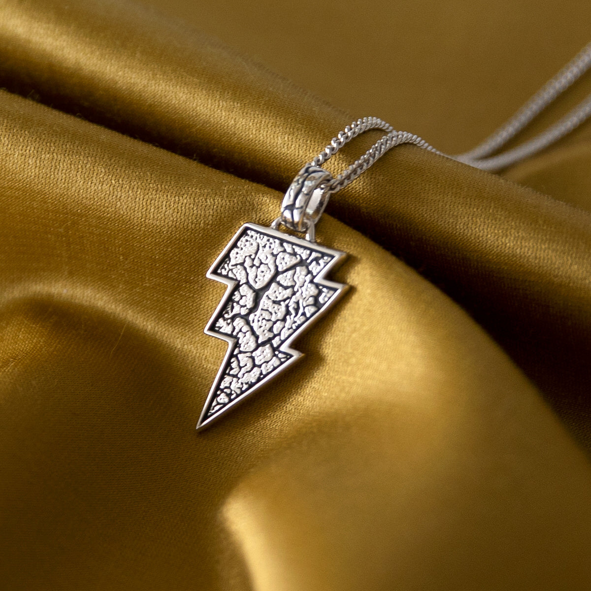 DC X RockLove BLACK ADAM Lightning Bolt Necklace RockLove Jewelry