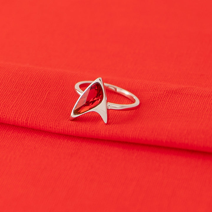 Star Trek X RockLove Red Crystal Delta Ring