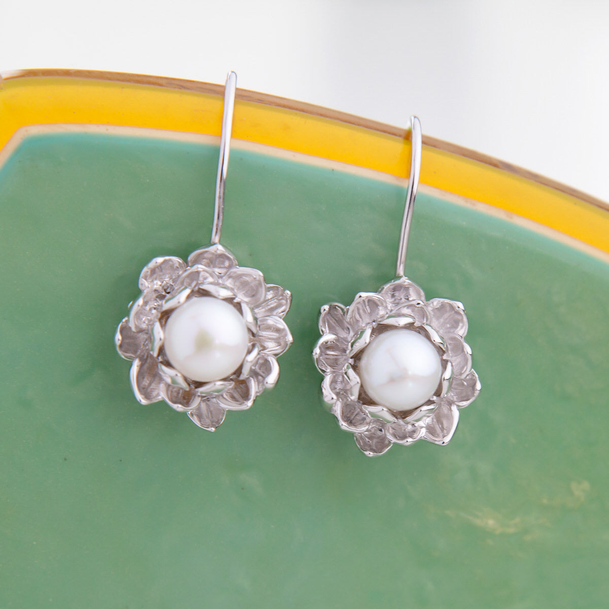Lily Pearl Earrings Officially Licensed Handcrafted Disney s The Princess The Frog Jewelry from RockLove RockLove Jewelry