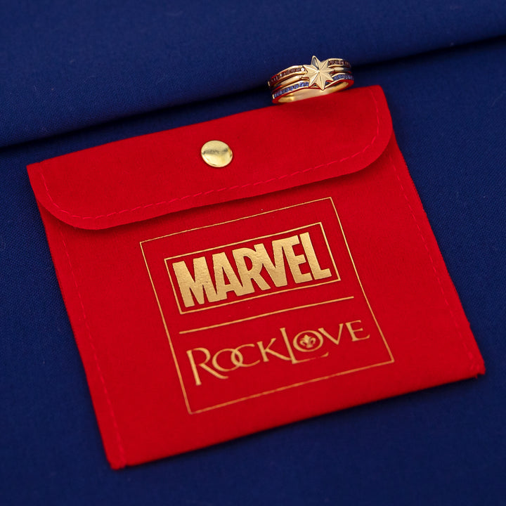 Marvel X RockLove MARVEL STUDIOS CAPTAIN MARVEL Crystal Star Stacker Rings