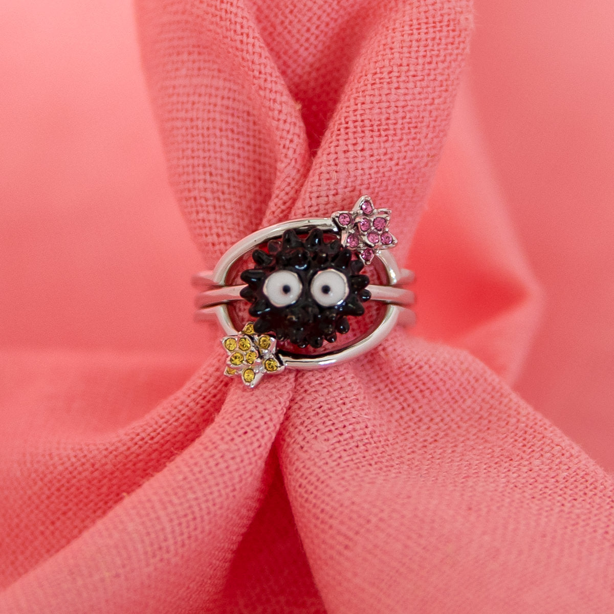 Studio Ghibli x RockLove Howls Moving Castle Crystal Ring Red / Size 6