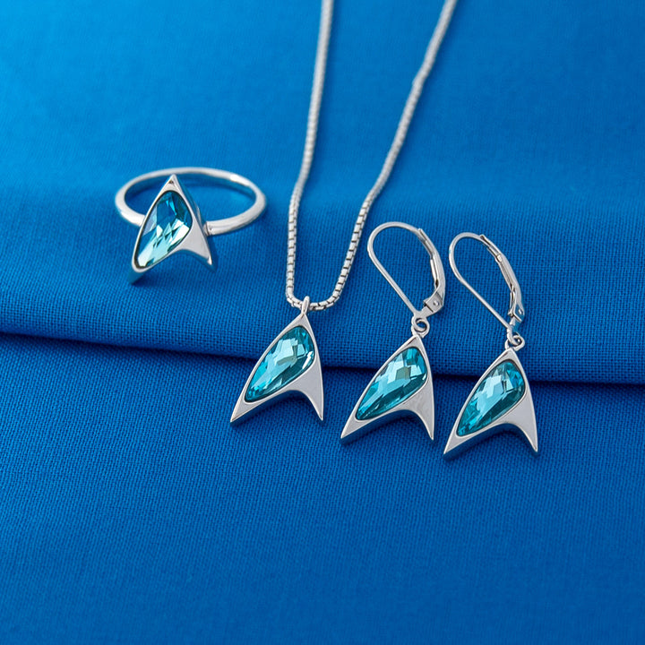Star Trek X RockLove Blue Crystal Delta Pendant
