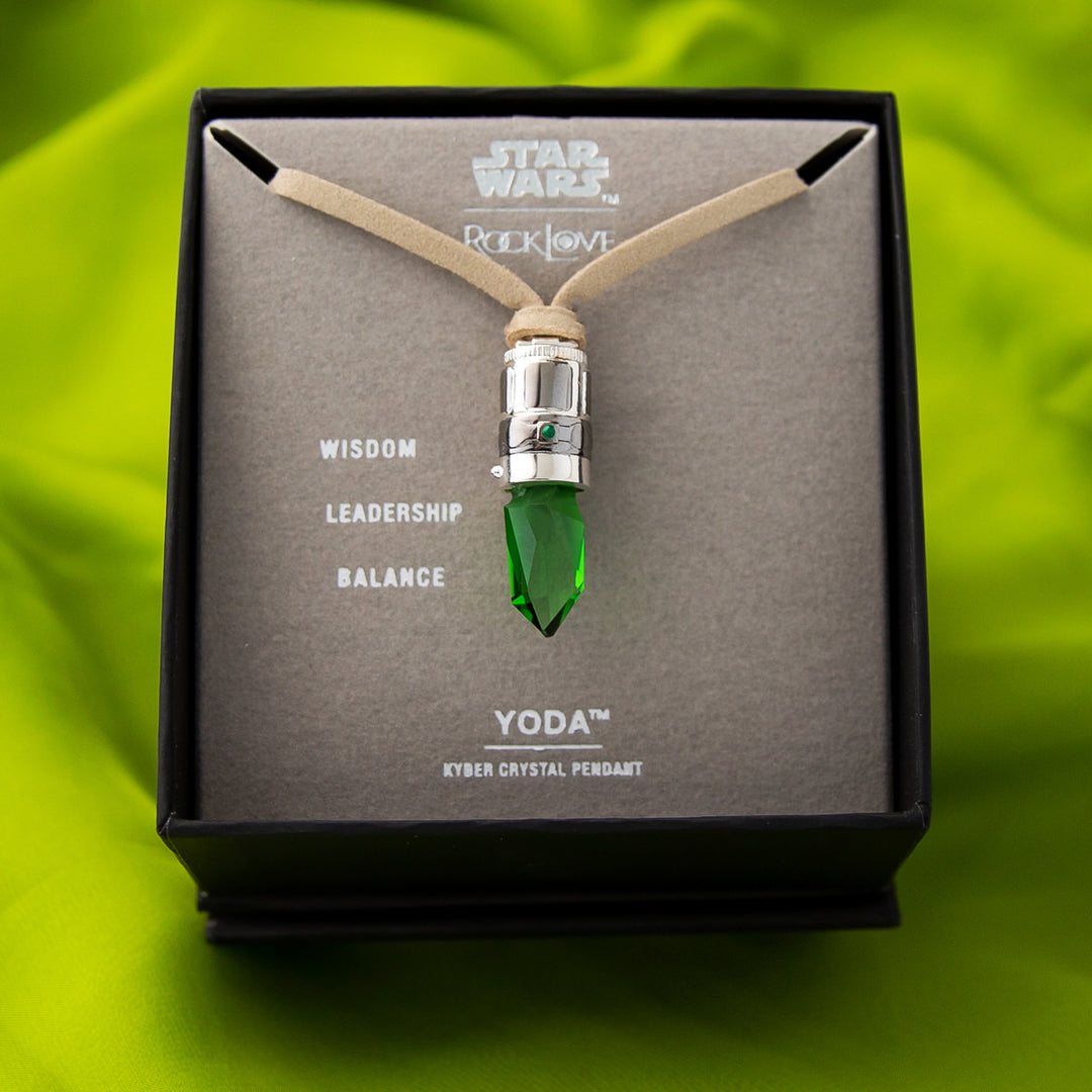 Star Wars X RockLove Yoda Kyber Crystal Necklace