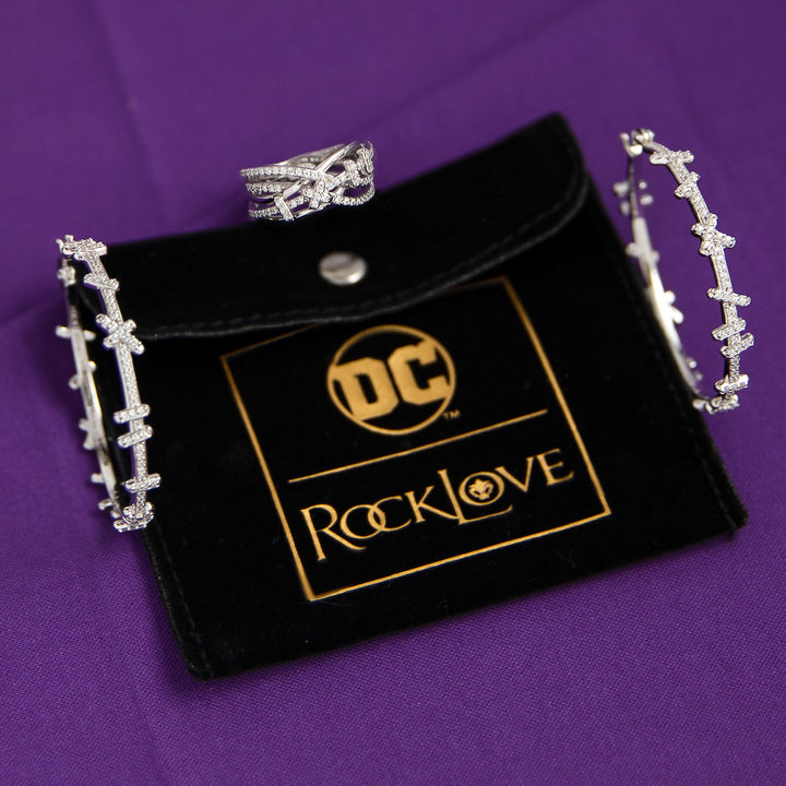 DC X RockLove Batman Returns CATWOMAN Crystal Stitches Pave Ring