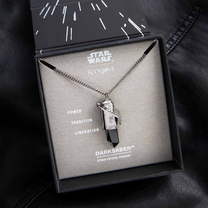 Star Wars X RockLove Darksaber Kyber Crystal Necklace