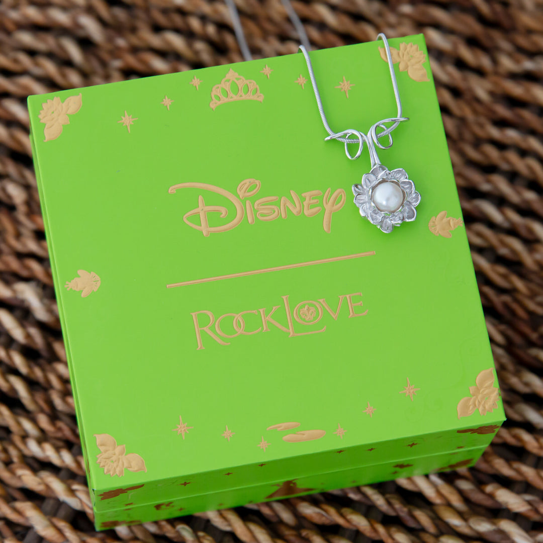 Disney X RockLove THE PRINCESS AND THE FROG Water Lily Pearl Necklace