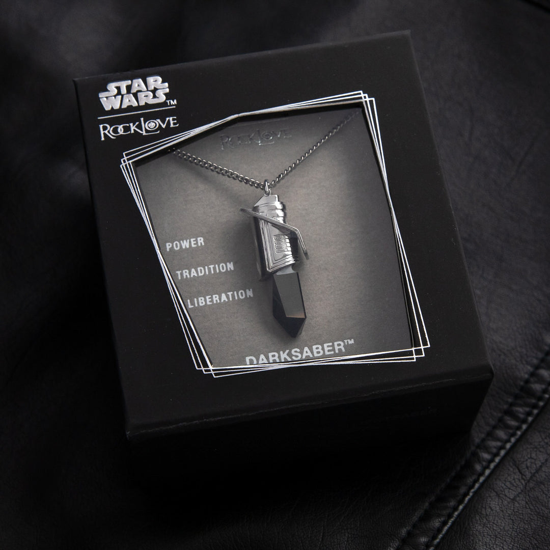 Star Wars X RockLove Darksaber Kyber Crystal Necklace