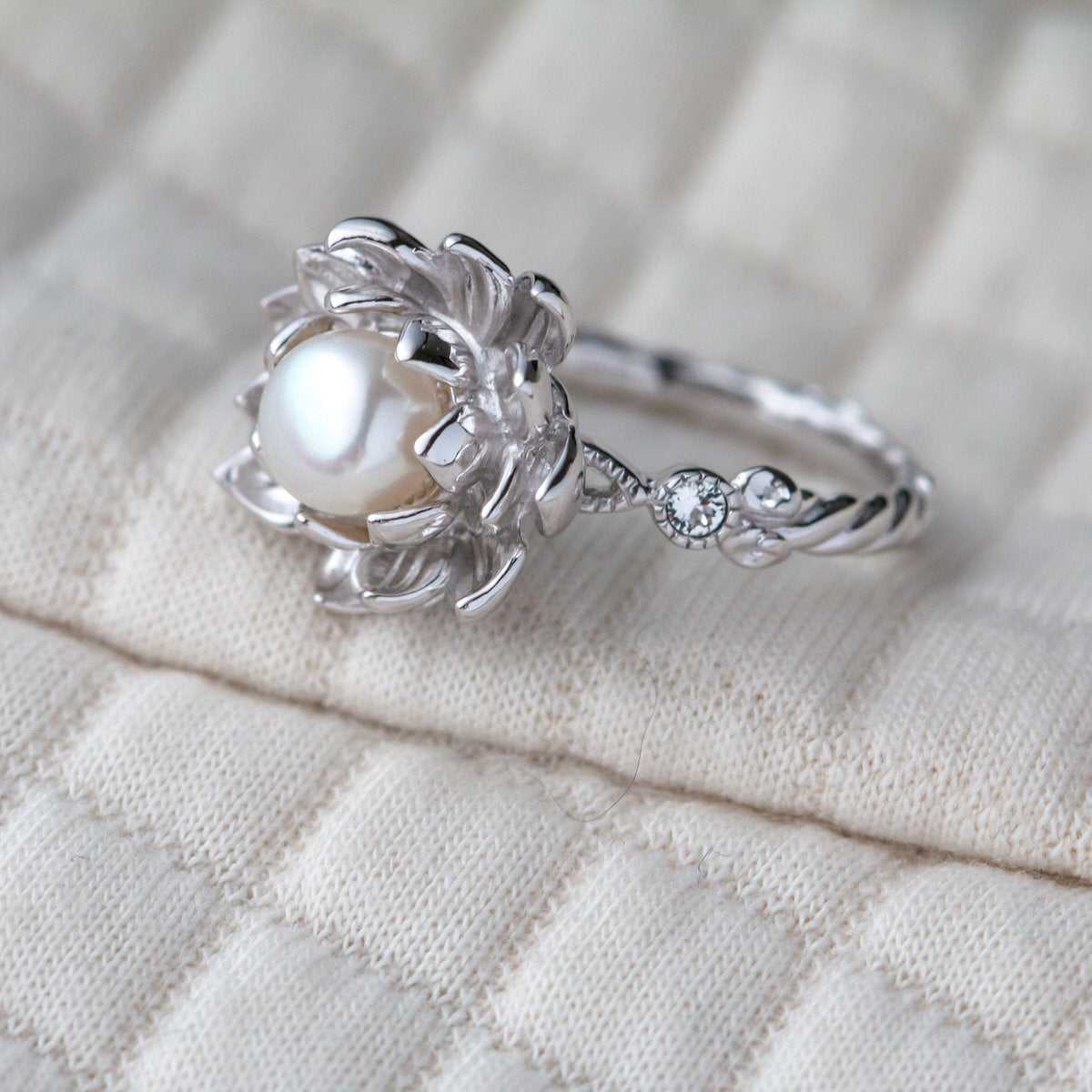 Water Lily Pearl Ring - Officially Licensed Handcrafted Disney's