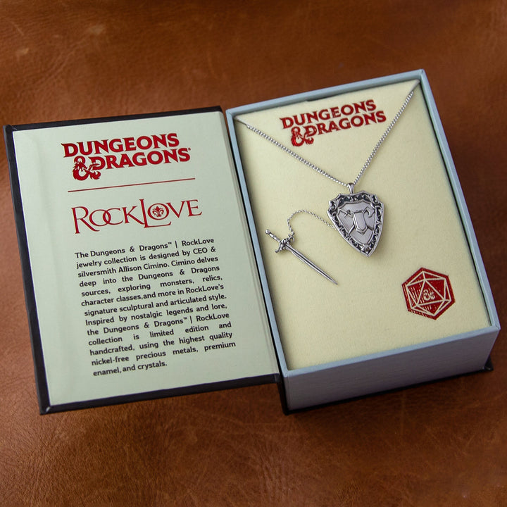 Dungeons and Dragons X RockLove Fighter Sword and Shield Necklace
