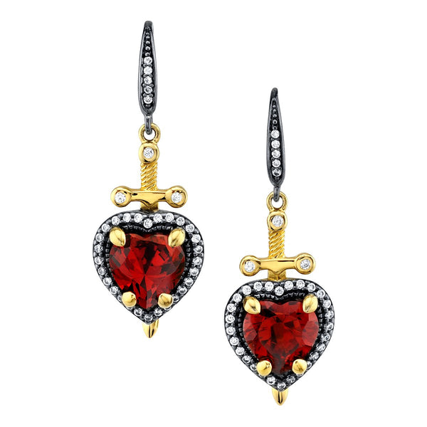 米軍 実物 SWEETHEART JEWELRY 魚雷イヤリング Disney X RockLove SNOW WHITE Dagger Heart Earrings - RockLove Jewelry