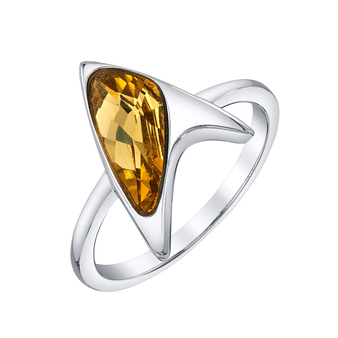 Star Trek X RockLove Yellow Crystal Delta Ring
