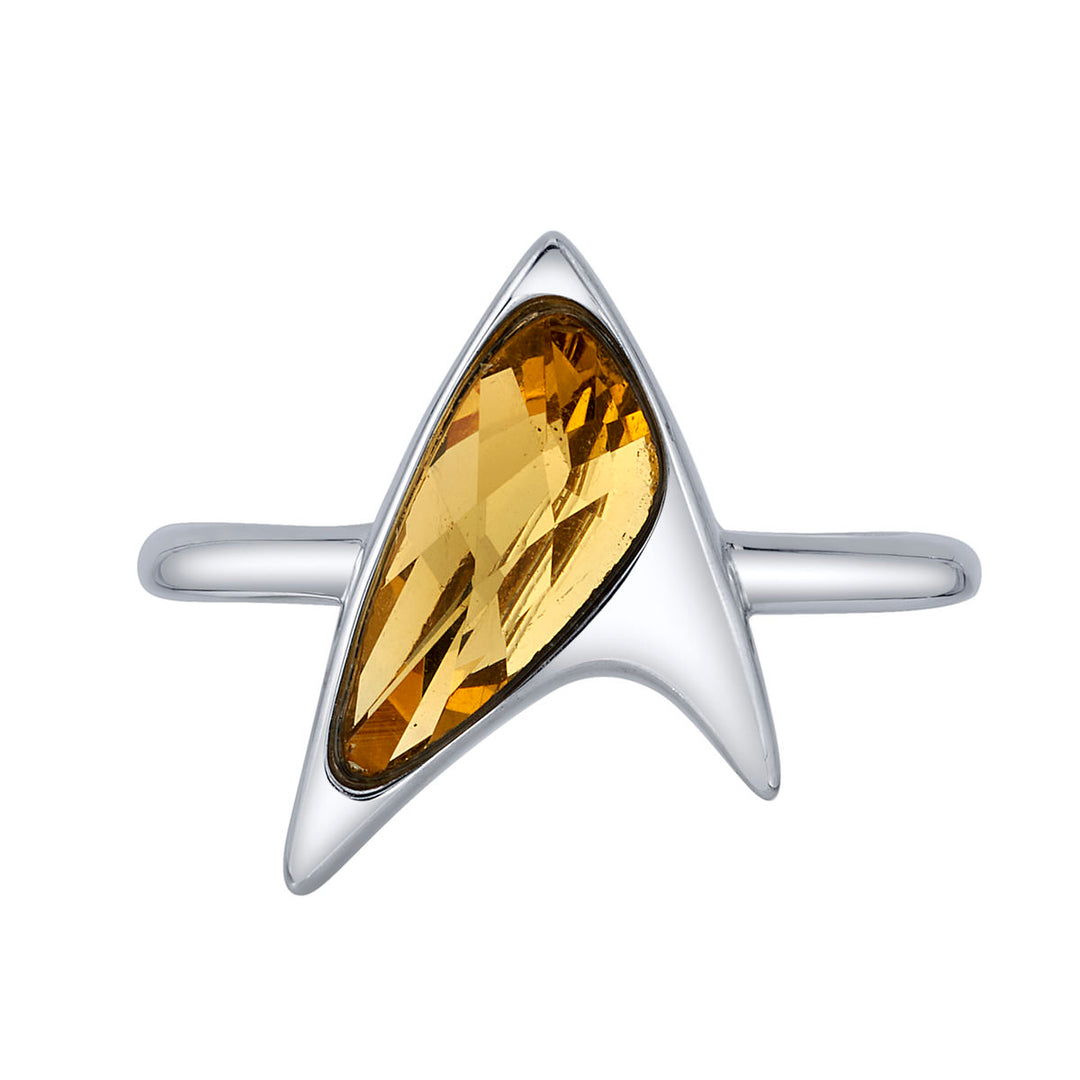 Star Trek X RockLove Yellow Crystal Delta Ring